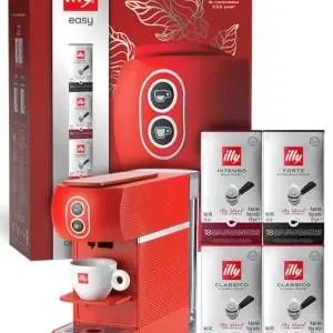 Illy macchina da caffe cialde 44mm easy rossa + 72 cialde - 8003753228471