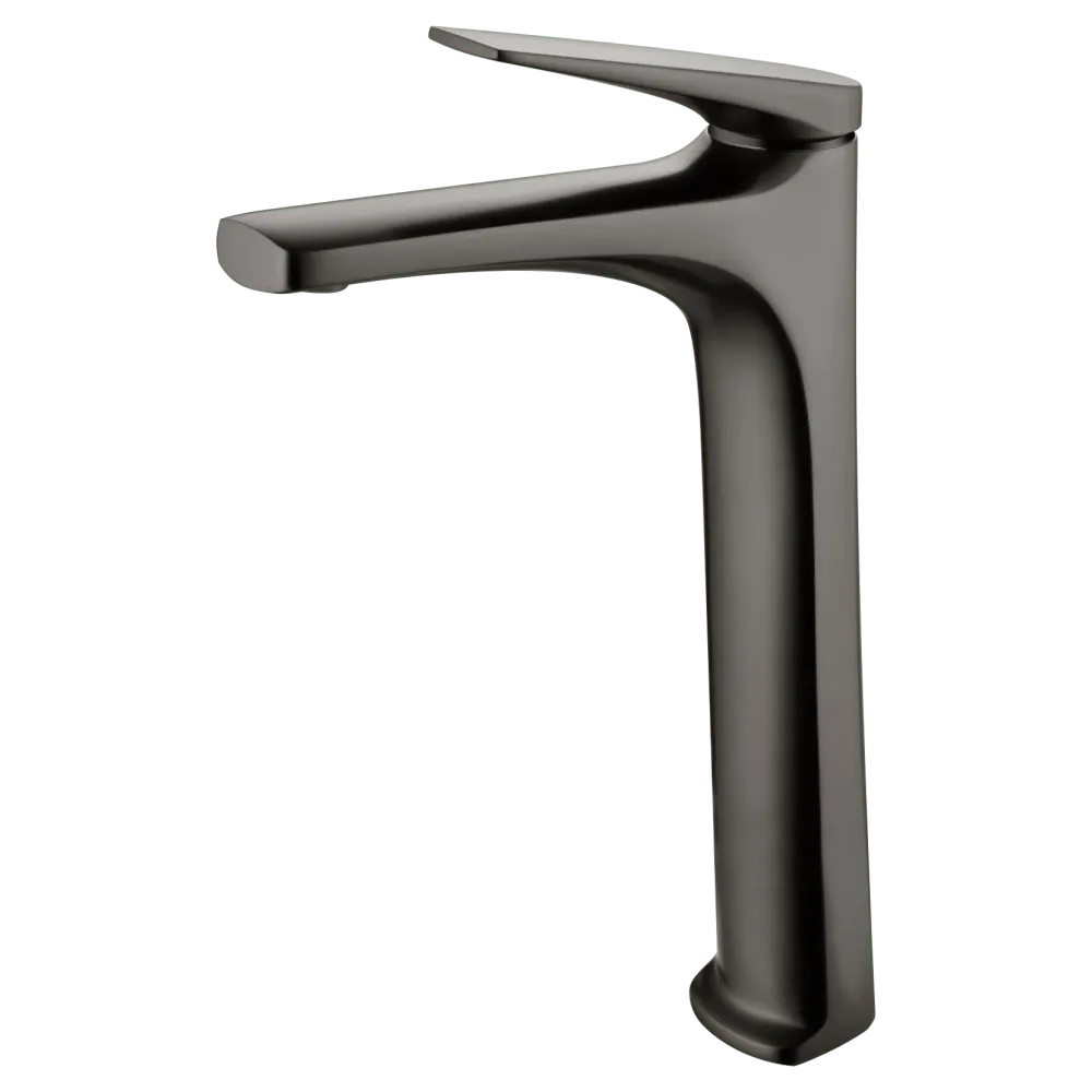Imex – Delos rubinetto monocomando per lavabo alto nero metallo canna da fucile