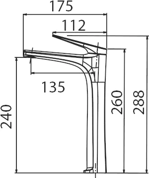 Imex – Delos rubinetto monocomando per lavabo alto nero metallo canna da fucile
