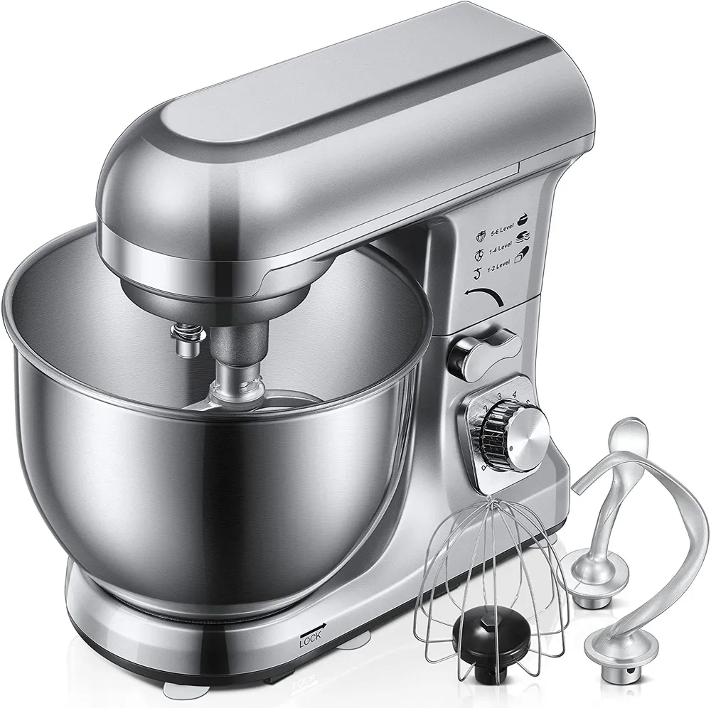 Impastatrice Planetaria con Doppia Gancio Impastatore, Robot da Cucina Multifunzione, Ciotola 1000W 5L Sistema Planetario...