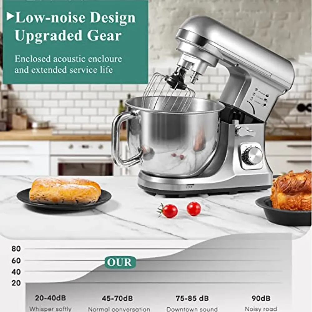 Impastatrice Planetaria con Doppia Gancio Impastatore, Robot da Cucina Multifunzione, Ciotola 1000W 5L Sistema Planetario...