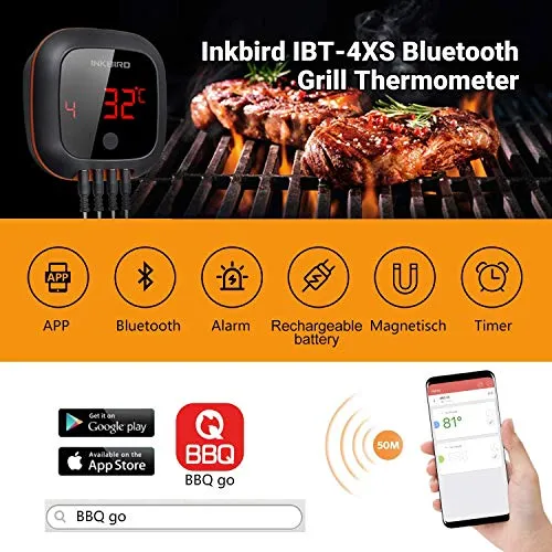 Inkbird IBT-4XS Bluetooth Termometro Cucina Digitale + 4 sensore