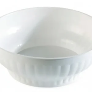 Insalatiera Costolata Plastica Bianca- - Ø Cm.24 - 10 Pezzi Stefanplast