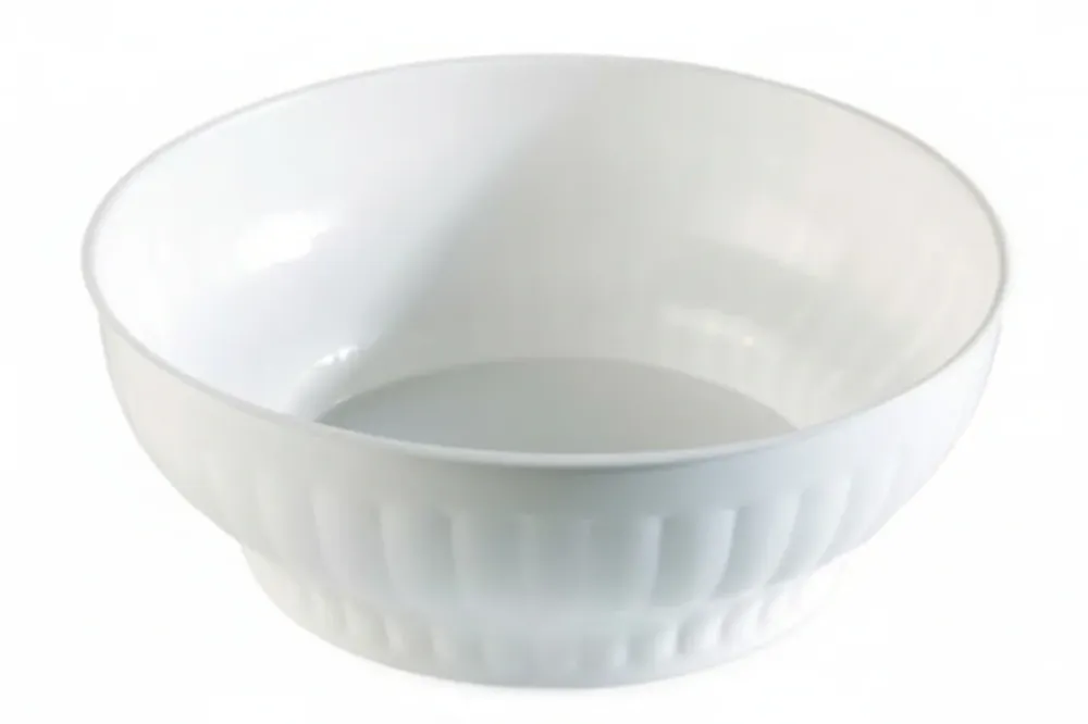 Insalatiera Costolata Plastica Bianca- - Ø Cm.24 - 10 Pezzi Stefanplast