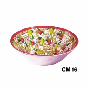 Insalatiera melamina 16xh6,5cm decorazione maiolica