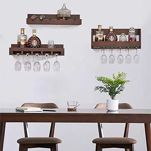 IUYJVR Portabottiglie Legno massello, portabottiglie da Appendere al Muro, portabottiglie semplici e Moderne nel Soggiorno...