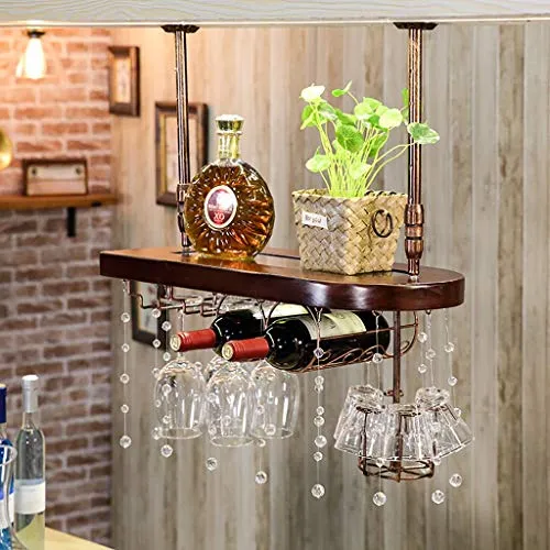 JHGJBJ Porta Bicchiere di Vino Europeo Semplice armadietto del Vino Creativo cremagliera del Vino Hanging bancone del Bar...
