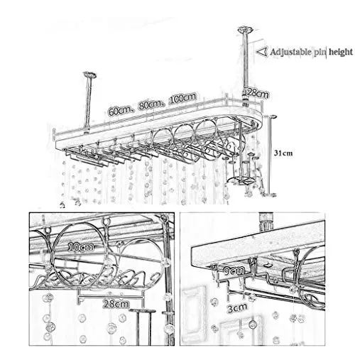JHGJBJ Porta Bicchiere di Vino Europeo Semplice armadietto del Vino Creativo cremagliera del Vino Hanging bancone del Bar...