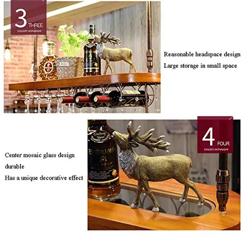 JHGJBJ Porta Bicchiere di Vino Europeo Semplice armadietto del Vino Creativo cremagliera del Vino Hanging bancone del Bar...