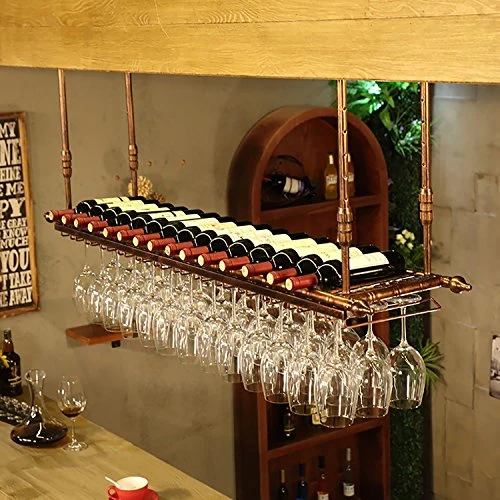 JHGJBJ Porta Bicchiere di Vino Rosso Porta Ferro da Vino Porta Bicchiere Alto Portabicchieri sospeso Espositore Bar Esposi...