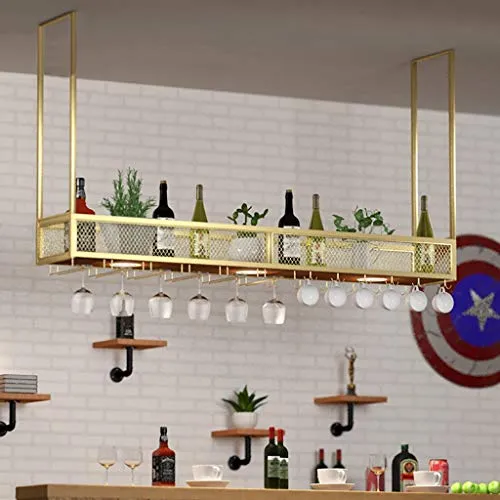 JHGJBJ Vino Dorato Nano cremagliera Ferro battuto Bar casa Appendiabiti Vino Giù Upside Titolare attaccatura di Vetro Vino...