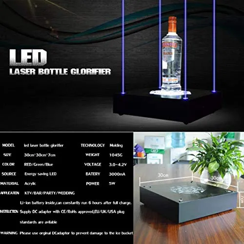 JIJOOJOOK Bottiglia LED Luminoso Vino Base Piatto di Frutta Cuscino Basso Party Bar Forniture Creativo KTV Acrilico Atmosf...