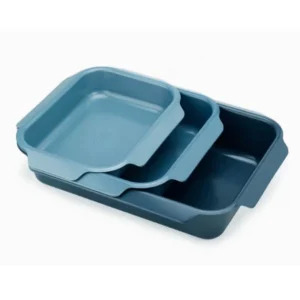 Joseph Joseph Nest Set di teglie per arrosti blu antiaderenti da 3 pezzi per forno