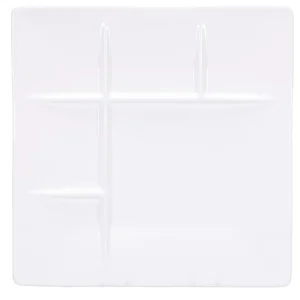 Kadastar Piatto per fonduta di carne Elemento – 26,0 × 26,0 cm, porcellana, bianco