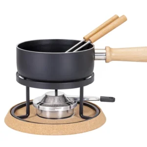 Kadastar Set per fonduta Bernina – Ø 16 cm, ghisa di alluminio/acciaio inossidabile, per fonduta di formaggio, vetrocerami...
