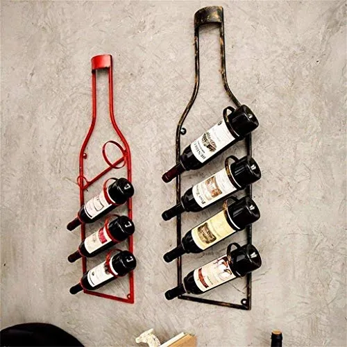 KDMB Contiene 4 Bottiglie di Vino Rastrelliere per Vino Parete Portabottiglie per Vino da Appendere Ripiani Metallo per At...