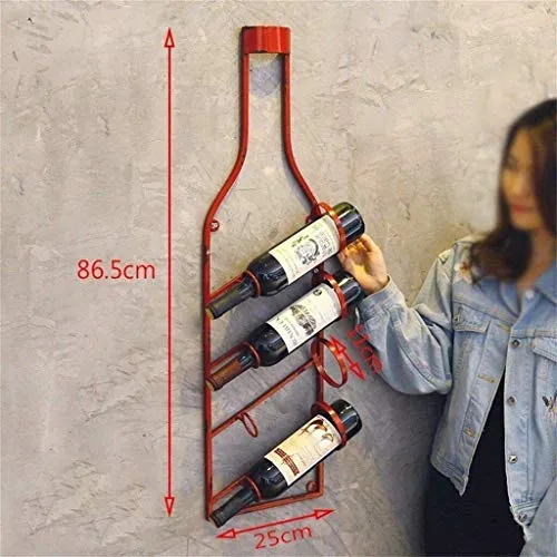 KDMB Contiene 4 Bottiglie di Vino Rastrelliere per Vino Parete Portabottiglie per Vino da Appendere Ripiani Metallo per At...