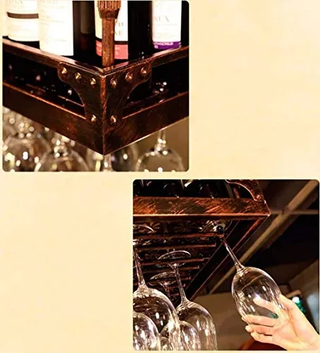 KDMB Portabottiglie da Vino Appeso portabicchieri da Vino Rosso Appeso Testa Giù portabicchieri Facile da installare (Colo...