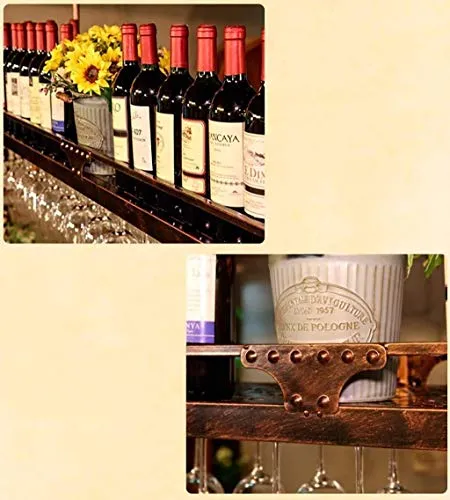 KDMB Portabottiglie da Vino Appeso portabicchieri da Vino Rosso Appeso Testa Giù portabicchieri Facile da installare (Colo...