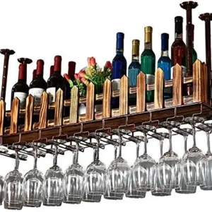 KDMB Scaffale per Vino Europeo Scaffale per Vino Vetro Scaffale per Bar, scaffale per Bicchiere da Vino, ripiano per Bicch...