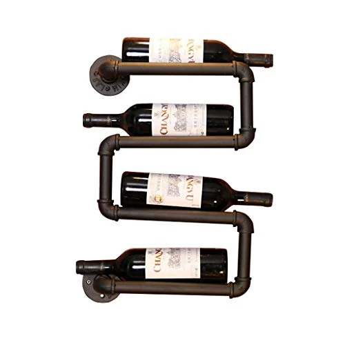 KEWEI - Scaffale da Parete per Vino, Metallo, con Montaggio Parete, Ideale per Bottiglie di Vino, può Contenere 4 Bottigli...