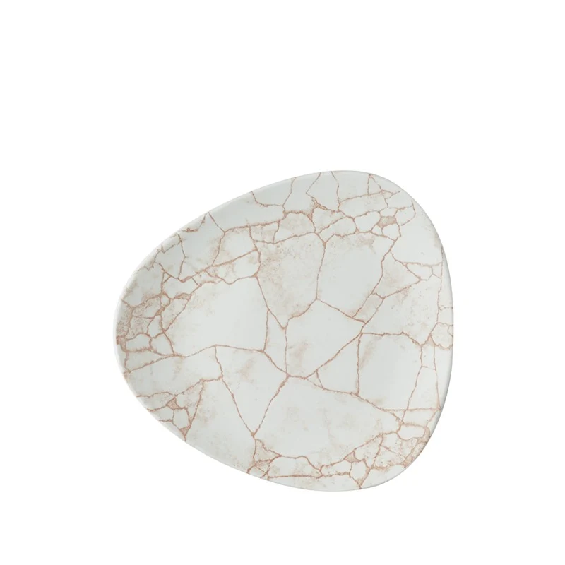 Kintsugi Coral Piatto Piano Triangolare Cm.22,9