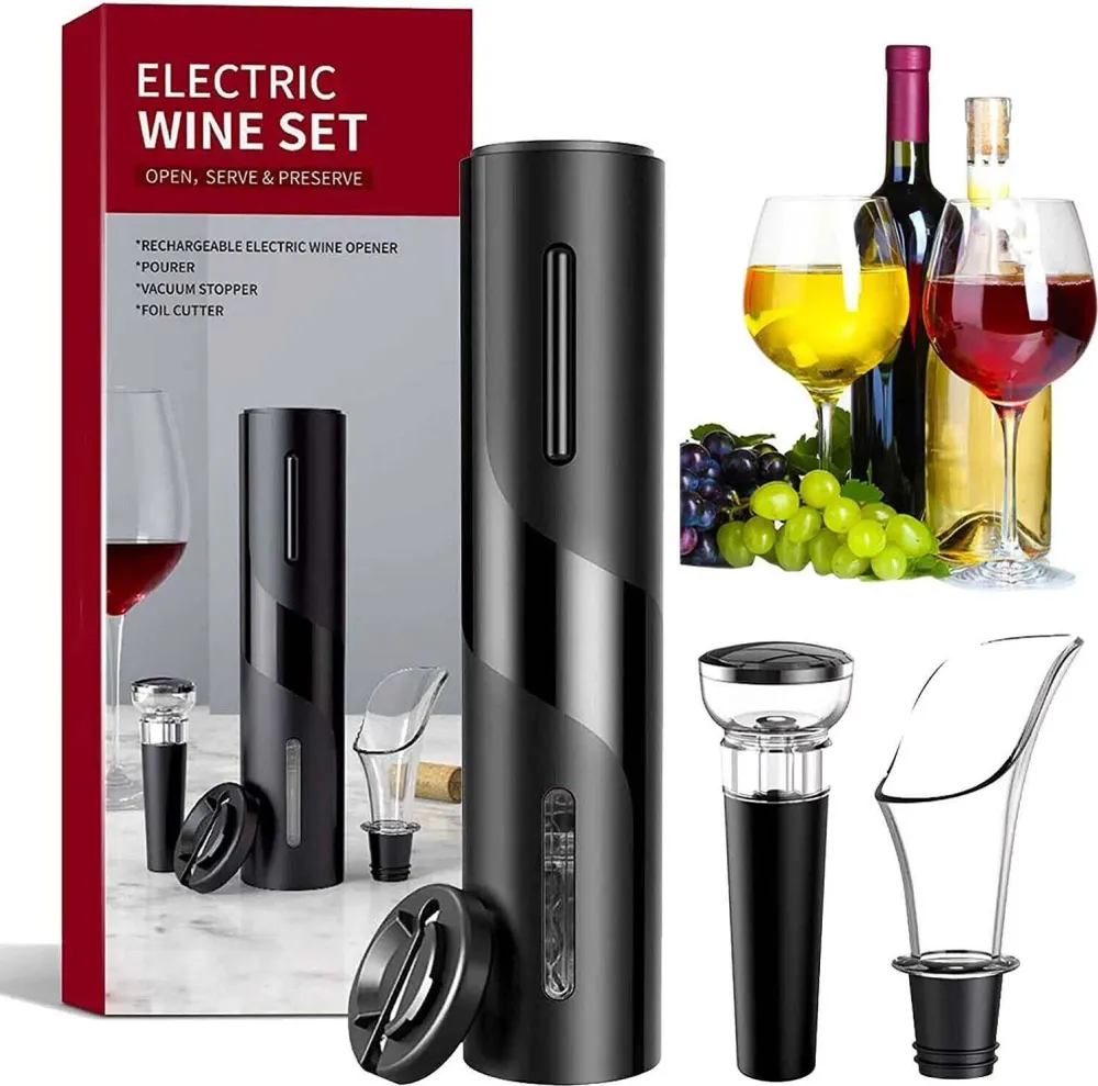 Kit Cavatappi elettrico per vino versatore apribottiglie automatico battteria