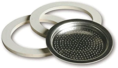 Kit 2 Guarnizioni + 1 Filtro Per Caffettiera 3 Tazze