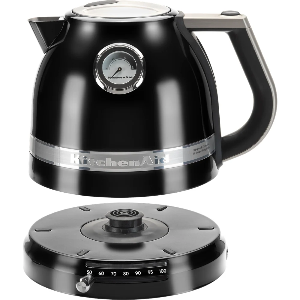Ⓜ️🔵🔵🔵👌 KitchenAid Artisan 5KEK1522EOB - Bollitore elettrico temperatura regolabile, 1,5 litri, colore NERO ONICE
