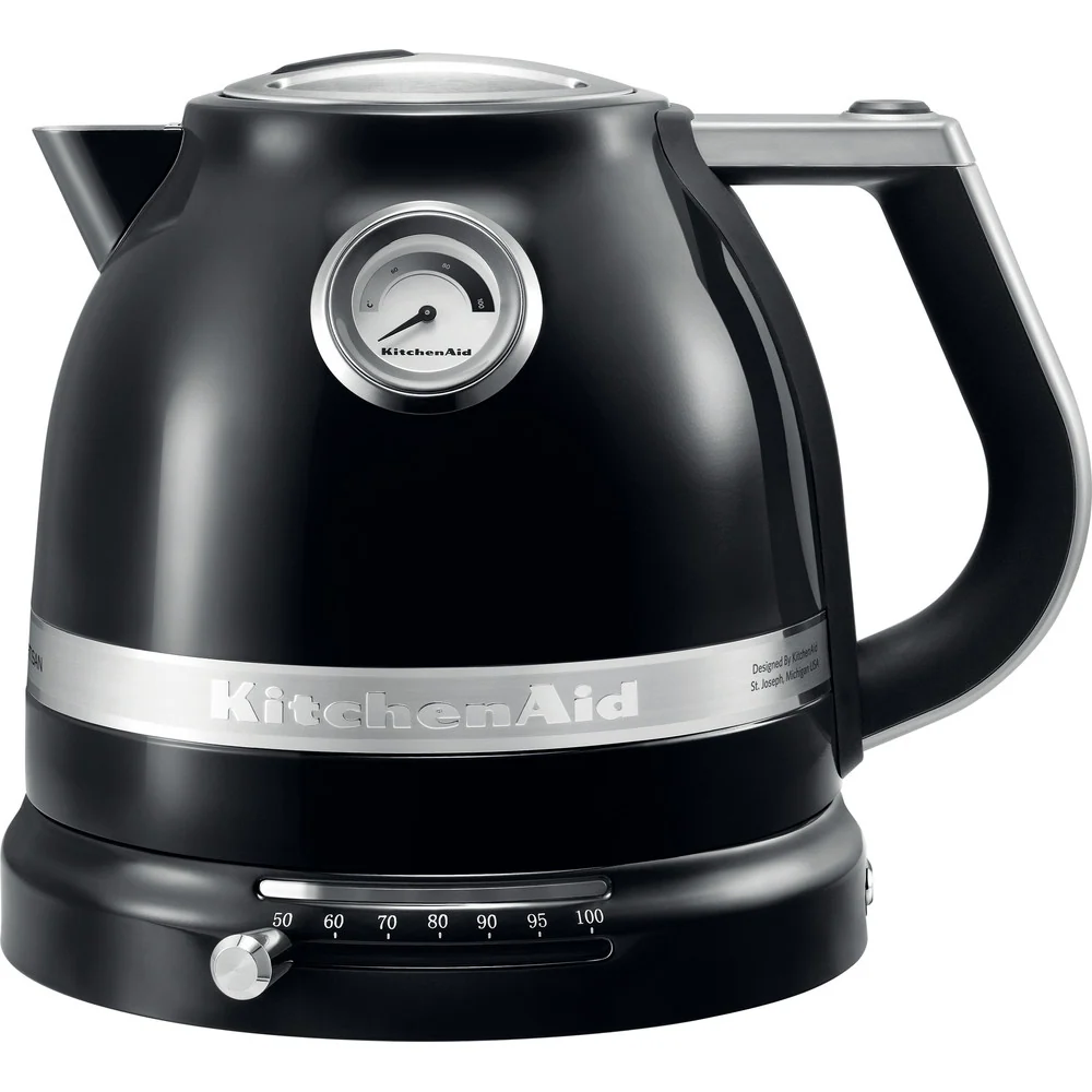 Ⓜ️🔵🔵🔵👌 KitchenAid Artisan 5KEK1522EOB - Bollitore elettrico temperatura regolabile, 1,5 litri, colore NERO ONICE