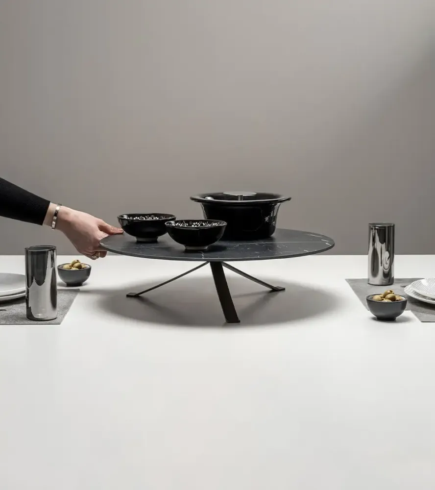 KnIndustrie Centrotavola Gastronomico Girevole Nero