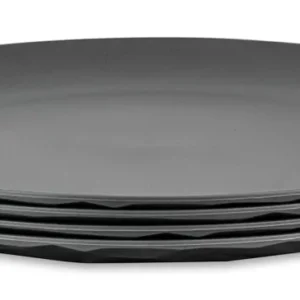 koziol Piatto da tavola Koziol Club – set da 4, Ø 26 cm, plastica (bio-circolare), grigio, lavabile lavastoviglie, senza BPA
