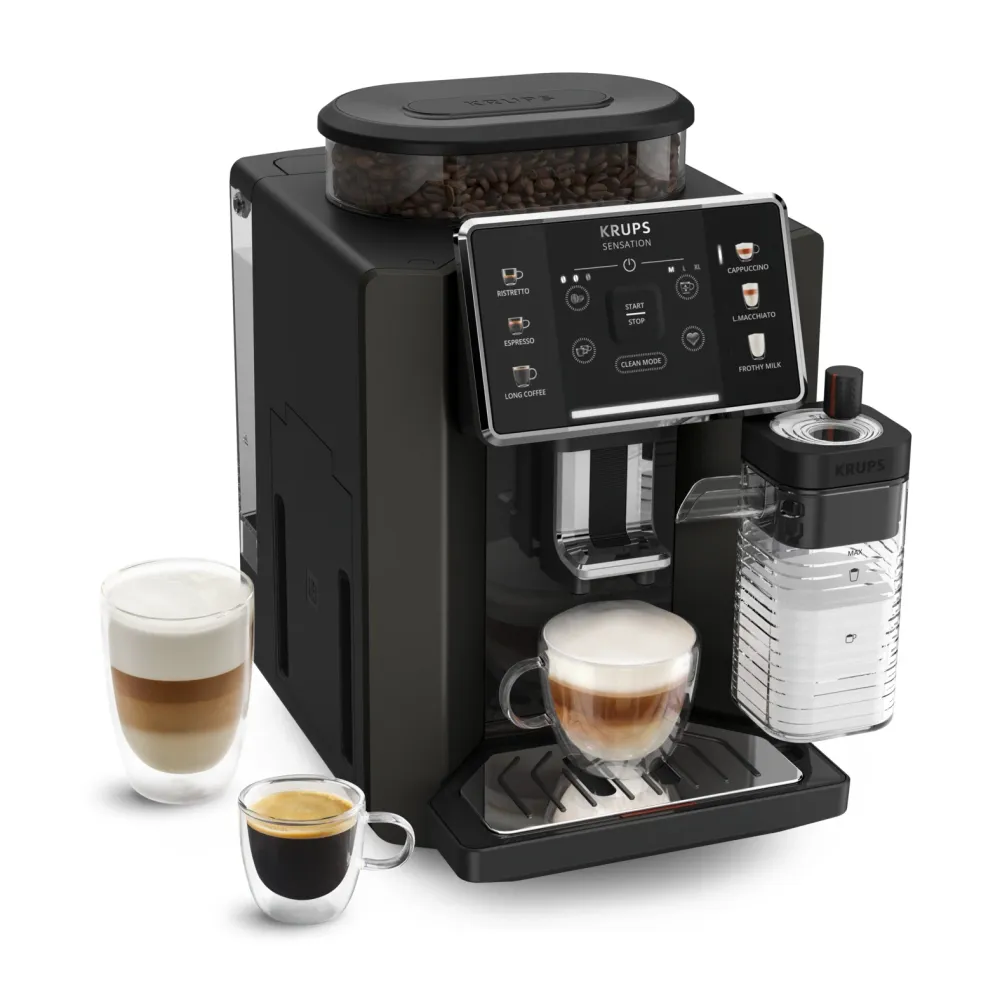 Krups Sensation Milk M50 EA9129 Macchina da caffè automatica – 1,7 l, contenitore per chicchi 260 g, 15 bar, schiumatore p...