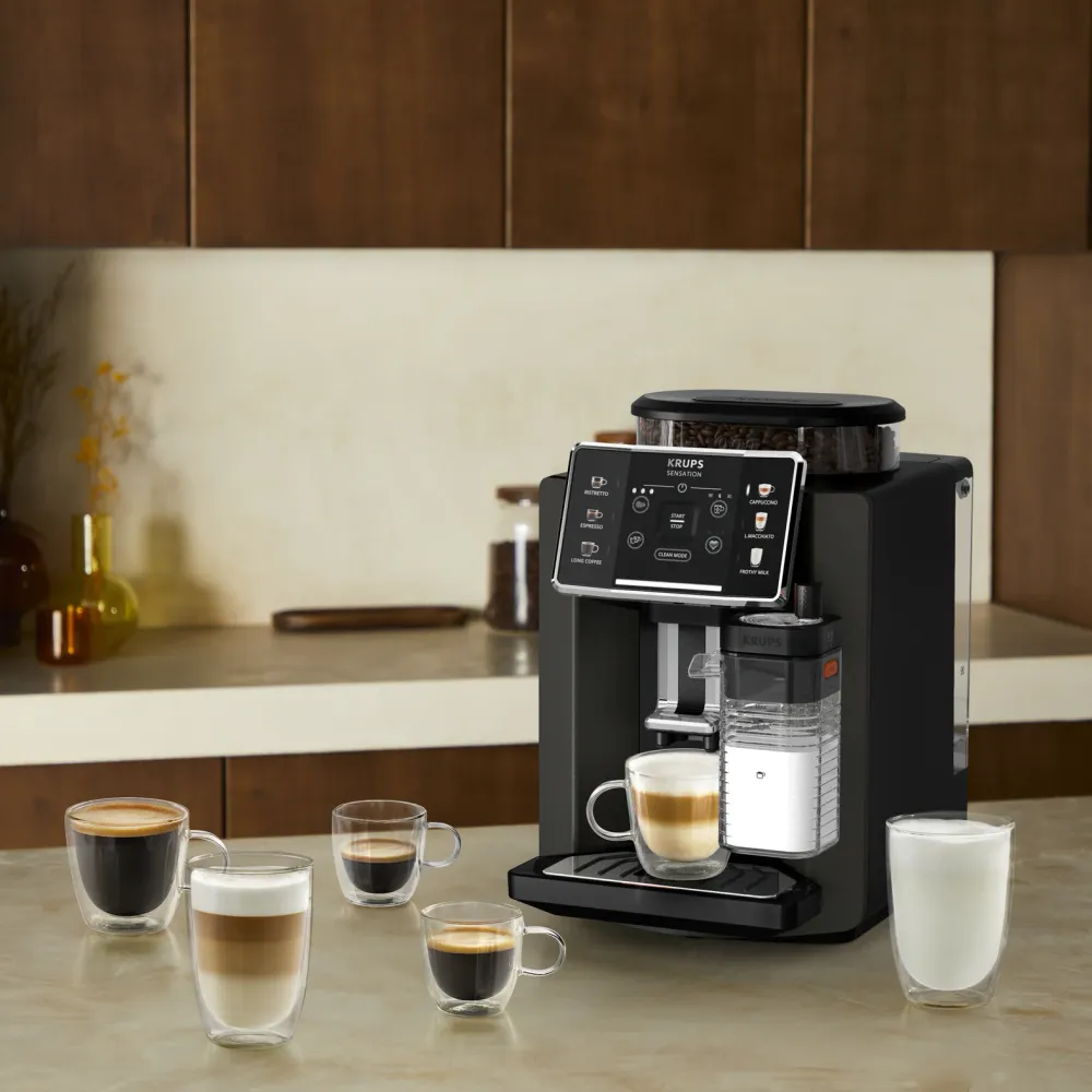 Krups Sensation Milk M50 EA9129 Macchina da caffè automatica – 1,7 l, contenitore per chicchi 260 g, 15 bar, schiumatore p...