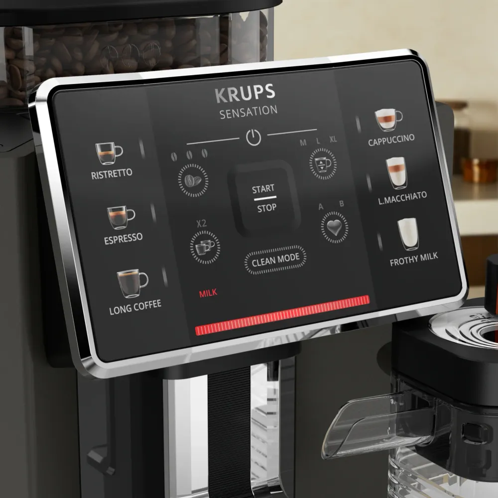 Krups Sensation Milk M50 EA9129 Macchina da caffè automatica – 1,7 l, contenitore per chicchi 260 g, 15 bar, schiumatore p...