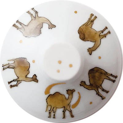 Kutani giapponese vetro / cammello con chiaro di luna / diagonale