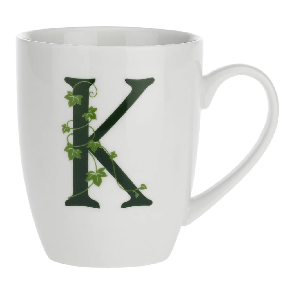 La Porcellana Bianca Mug iniziale K nera "ATUPERTU" porcellana 380 ml