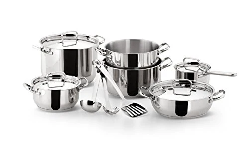 Lagostina Sfiziosa Set di Pentole Induzione, Gas e Forno Acciaio Inox 18/10, 24 Pezzi, Fondo Lagoseal Plus, con 5 Casseruo...