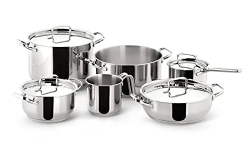 Lagostina Sfiziosa Set di Pentole Induzione, Gas e Forno Acciaio Inox 18/10, 24 Pezzi, Fondo Lagoseal Plus, con 5 Casseruo...