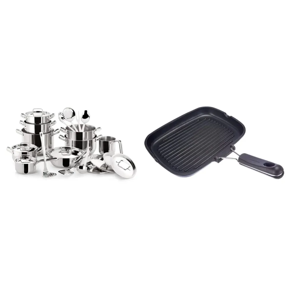 Lagostina Sfiziosa Set di Pentole Induzione, Gas e Forno Acciaio Inox 18/10, 24 Pezzi, Fondo Lagoseal Plus, con 5 Casseruo...