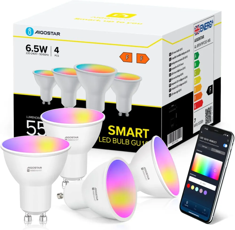 Lampadine Aigostar Smart Alexa GU10 SL2 WIFI LED 6,5 W 555 LM