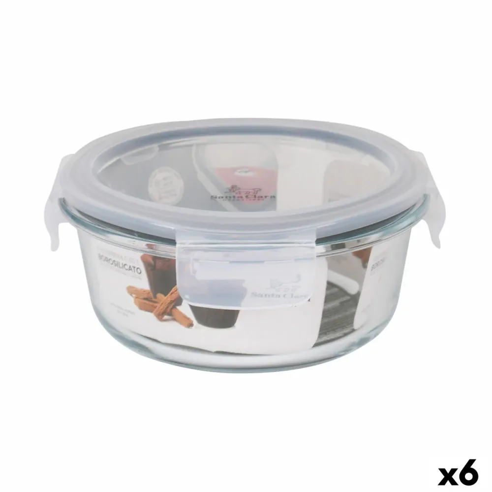 Lancheira Hermética Santa Clara Transparente 650 ml (6 Unidades)
