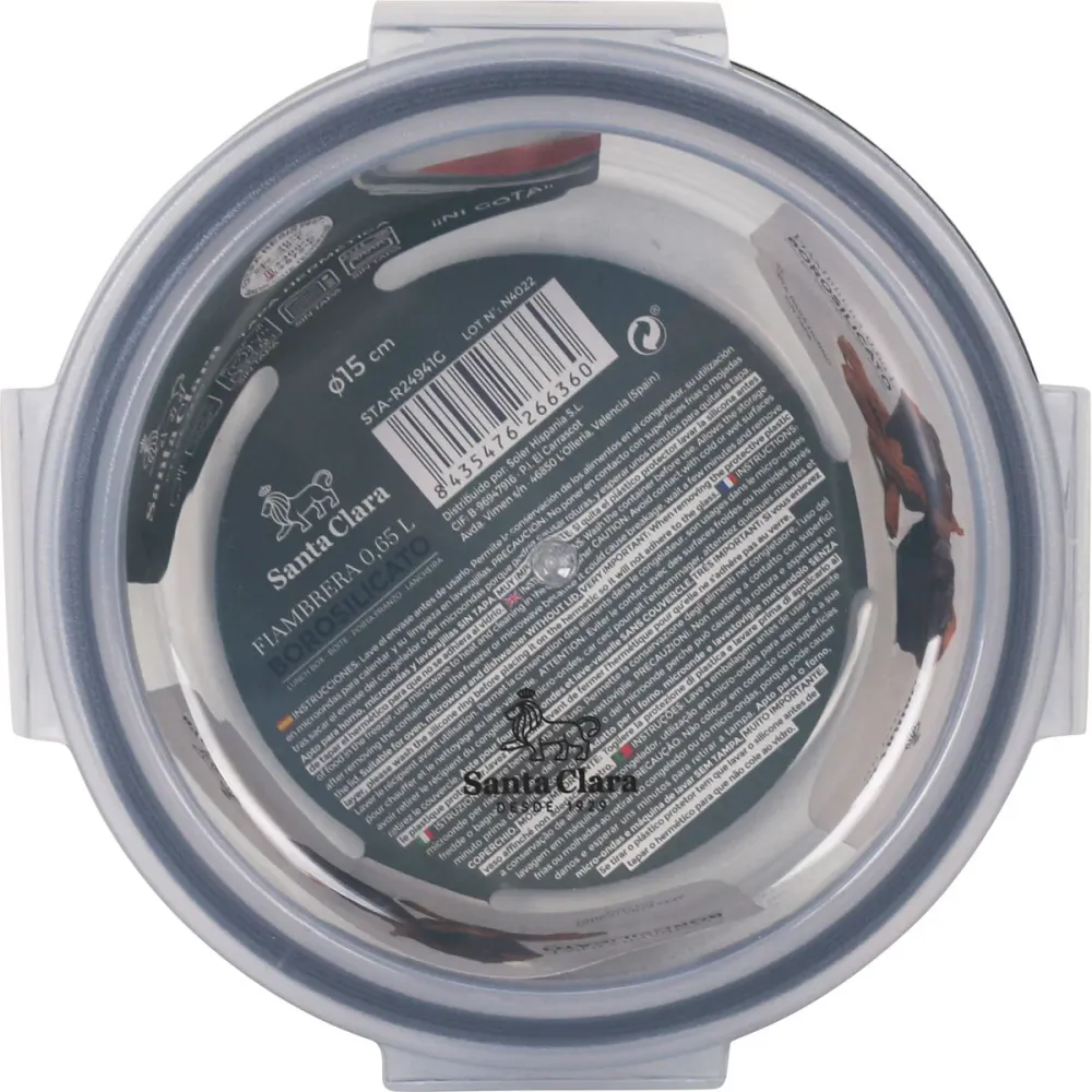 Lancheira Hermética Santa Clara Transparente 650 ml (6 Unidades)