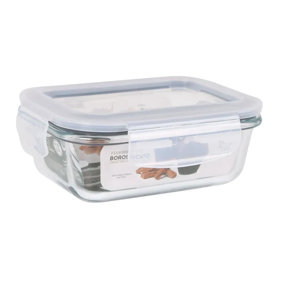 Lancheira Hermética Santa Clara Transparente Retangular 375 ml (12 Unidades)