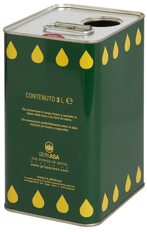 Lattina Per Olio Senza Tappo Cm. 12X15X20,5 H Lt. 3 Con Doppio Foro 12.00 Pz