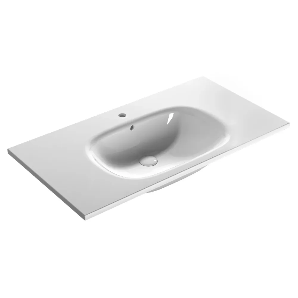 Lavabo sospeso o su base Boulevard 96x51x18 cm Ceramica Globo - Bianco lucido
