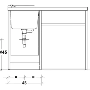Lavatoio e Coprilavatrice 109x60x89cm Asse Termoplastico Montegrappa Edilla Bianco Sinistro con Cesto