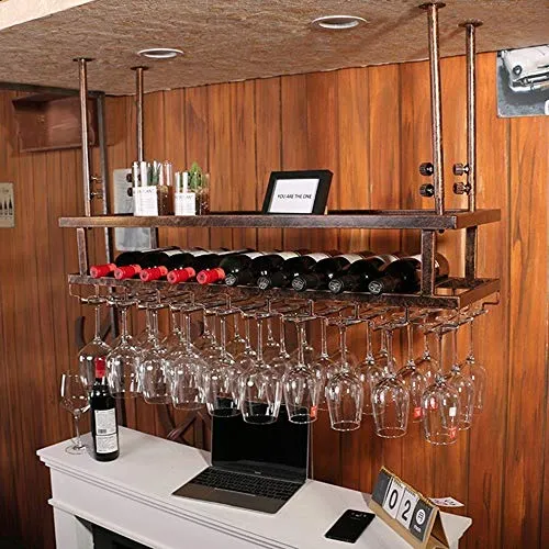 LCSD Rack di Vino Cremagliera del Vino Cremagliera del Vino Appeso Cremagliera del Vino Testa Giù Cremagliera del Vino Arm...