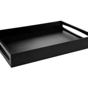 LEOPOLD Vassoio da portata 47,5x35x6 cm MDF nero