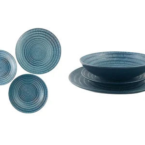 L.ethnic servizio piatti 18pz blu 54771